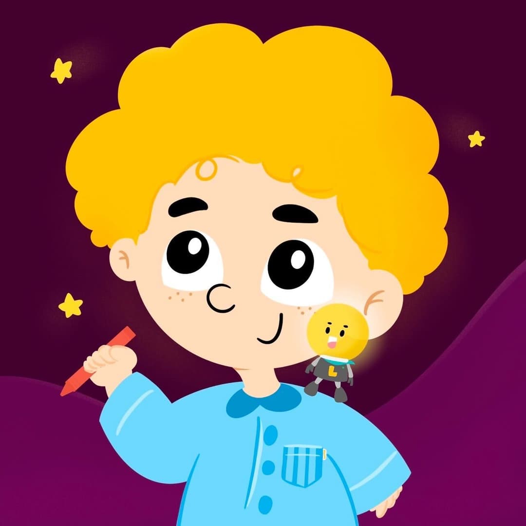 Little Lumie character in dark mode